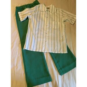 Vintage Girl‎ Scouts Uniform Set Green Pants & Top Size 14 Kids